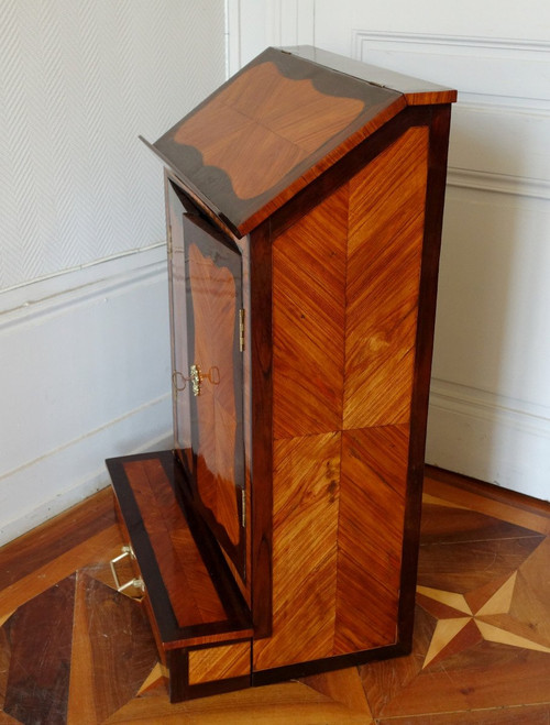 Louis XV period Rosewood and Amaranth Oratory or Prie Dieu cabinet