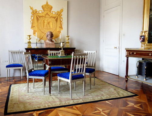 Série De 6 Chaises De Salle à Manger d'époque Louis XVI, Modèle à Colonettes d'Après Jacob