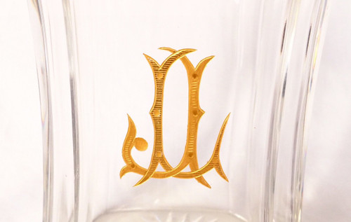 Große Cognac-Karaffe / Whisky-Karaffe aus Baccarat-Kristall, Monogramm JL