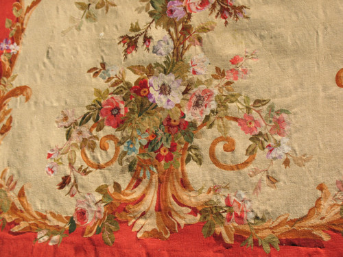 Large Aubusson tapestry with polychrome floral decoration, 19th century