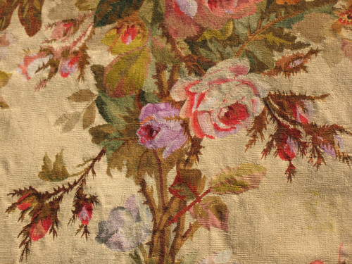 Large Aubusson tapestry with polychrome floral decoration, 19th century