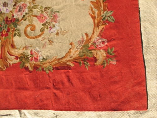 Large Aubusson tapestry with polychrome floral decoration, 19th century