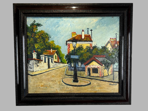 MACLET ELISÉE (1881/1962) PAINTING / OIL ON CARDBOARD "REVERBERE IN MONTMARTRE