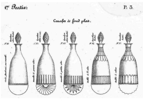 Le Creusot : Weinkaraffe / Whiskykaraffe Geschliffen, Epoche Empire Restauration Um 1830