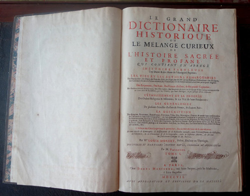 Dictionnaire Historique Moreri 4 Volumes In Folio édition De 1707 à Belle Reliure  - époque Louis XIV