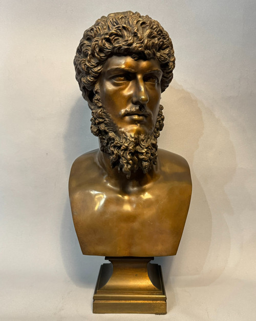 LUCIUS VERUS, buste en bronze de l’empereur romain