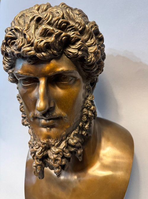 LUCIUS VERUS, buste en bronze de l’empereur romain