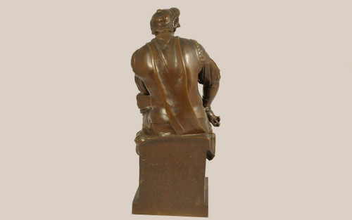 Bronze, Lorenzo De Medici nach Michelangelo, Gusseisen Barbedienne (54 Cm)