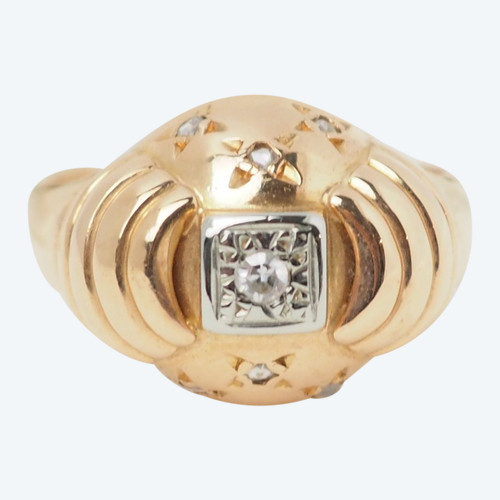 Yellow Gold And Diamond Antique Ring