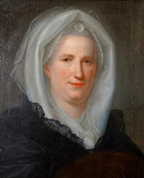 Ecole Française Du XVIIIe Siècle, Grd Portrait De Dame Aristocrate d'époque Louis XV, Hst