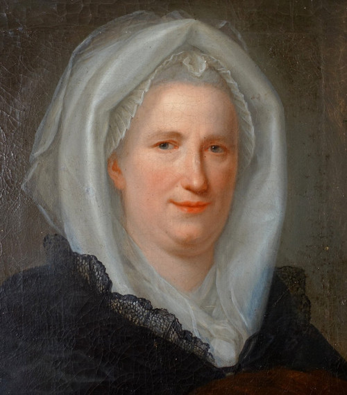 Ecole Française Du XVIIIe Siècle, Grd Portrait De Dame Aristocrate d'époque Louis XV, Hst