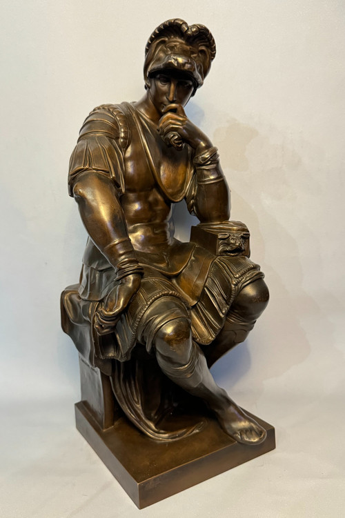 Bronze sculpture, Lorenzo de' Medici 19th century Barbedienne H 54 (Medicis)