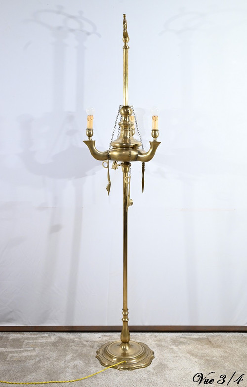 Lampada da terra in bronzo dorato - Fine XIX secolo