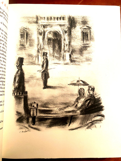 "La Chartreuse de Parme" de Stendhal en deux volumes Gd in 4  , sous emboitage illustrée de J.-A. Carlotti , édition Bordas Paris 1946