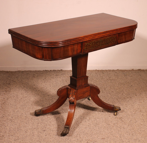 Console Or Games Table In Mahogany - Regency Period