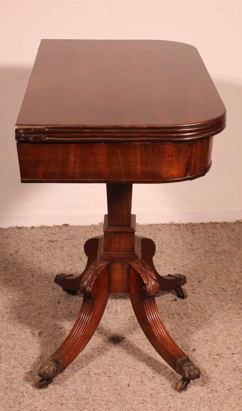 Console Or Games Table In Mahogany - Regency Period