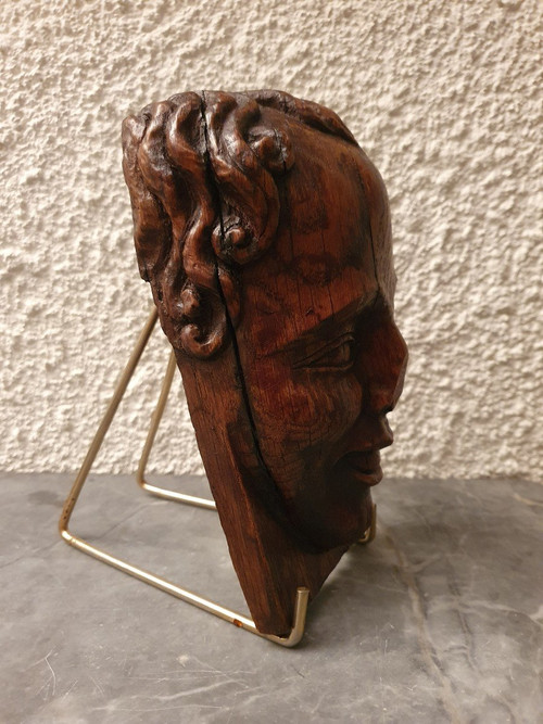 Head , Carved oak , XVII/xviii°.