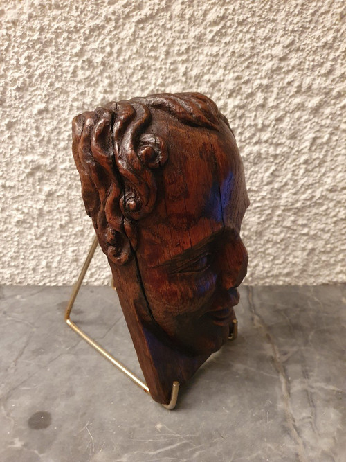 Head , Carved oak , XVII/xviii°.