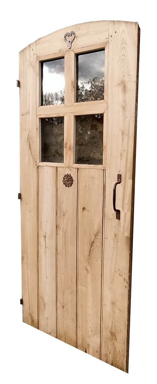 Ancienne Porte De Péniche En Bois Massif Cave Grenier Atelier Soupente