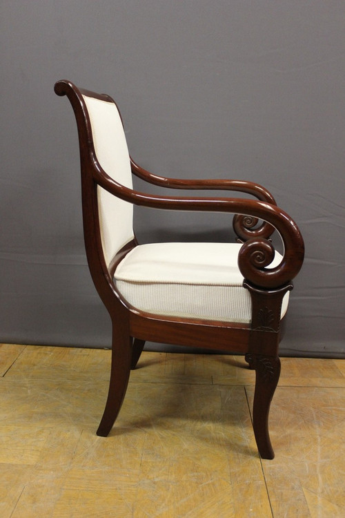 Pair Of Louis Philippe Period Armchairs With Mahogany Crosses XIX