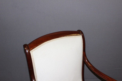 Pair Of Louis Philippe Period Armchairs With Mahogany Crosses XIX