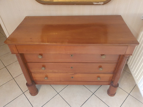 Chest of drawers , Detached column, Cherry wood , Empire ,early XIX°.