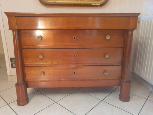 Chest of drawers , Detached column, Cherry wood , Empire ,early XIX°.