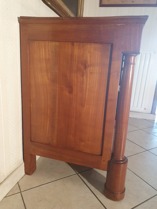 Chest of drawers , Detached column, Cherry wood , Empire ,early XIX°.