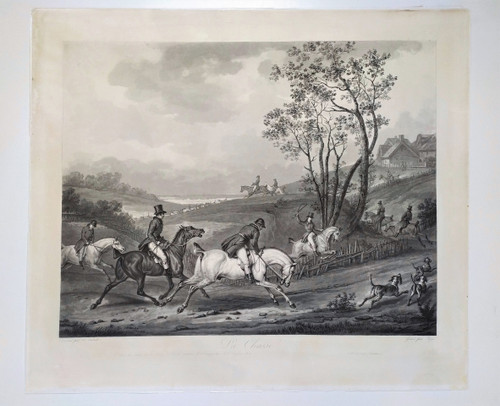 Etching Hunting Engraving After Horace Vernet 19th C Old Print