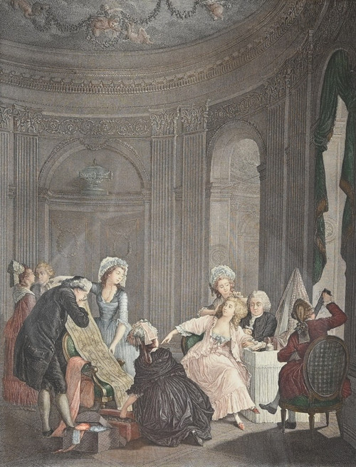 Paire d’Importantes Gravures en Couleur, J.M Moreau Le Jeune et N. De Launay – 1900