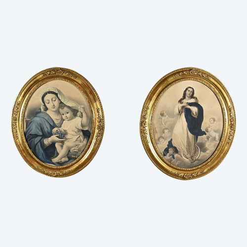 Pair of Important Engravings “The Immaculate Conception” – Late 19th Century