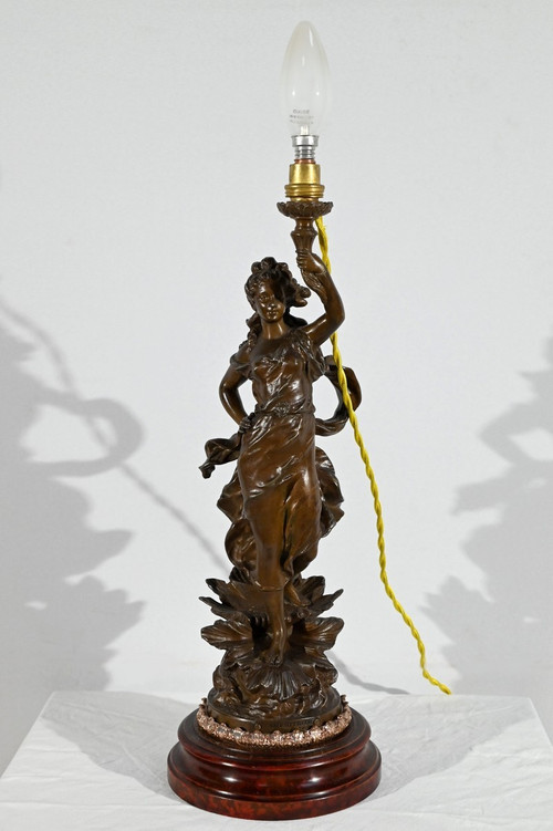 “Amphitrite” Regulate Lamp, signed Ch.Lévy - Late 19th century