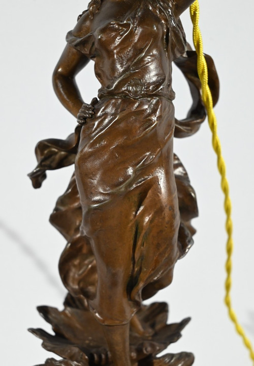 “Amphitrite” Regulate Lamp, signed Ch.Lévy - Late 19th century