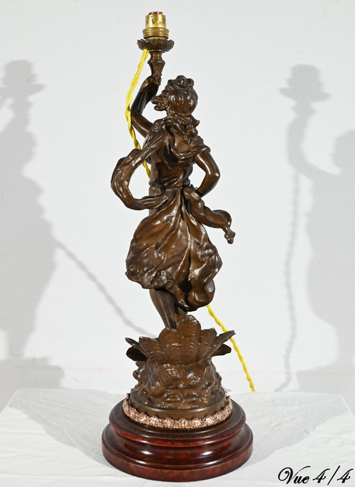 “Amphitrite” Regulate Lamp, signed Ch.Lévy - Late 19th century