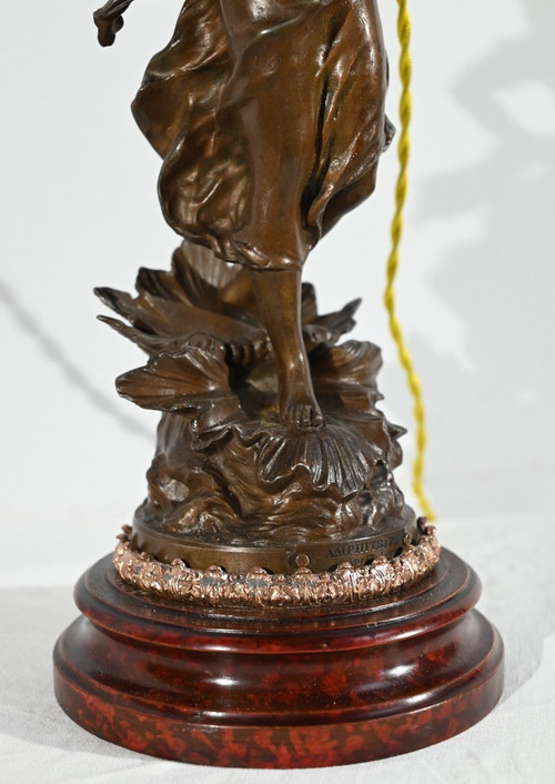 “Amphitrite” Regulate Lamp, signed Ch.Lévy - Late 19th century