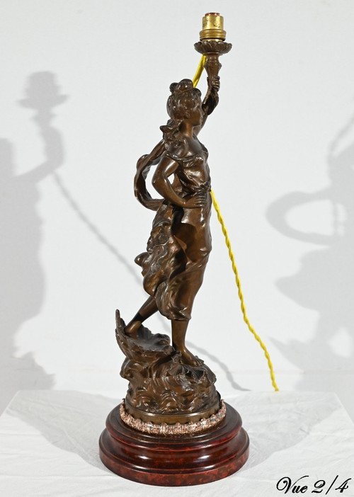 “Amphitrite” Regulate Lamp, signed Ch.Lévy - Late 19th century