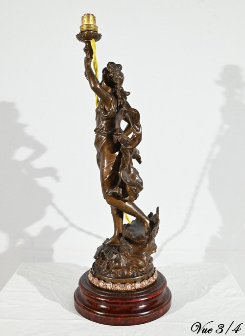 “Amphitrite” Regulate Lamp, signed Ch.Lévy - Late 19th century