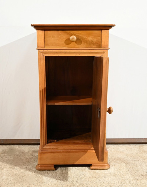 Bedside table in solid cherry and veneer – 1900