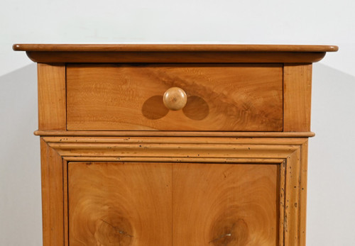 Bedside table in solid cherry and veneer – 1900