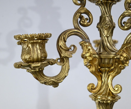 Pair of Gilt Bronze Candelabra, Restoration Period – Early 19th Century