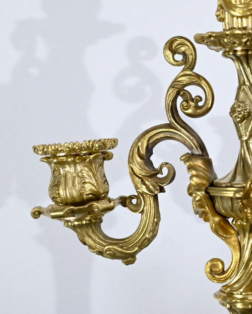 Pair of Gilt Bronze Candelabra, Restoration Period – Early 19th Century