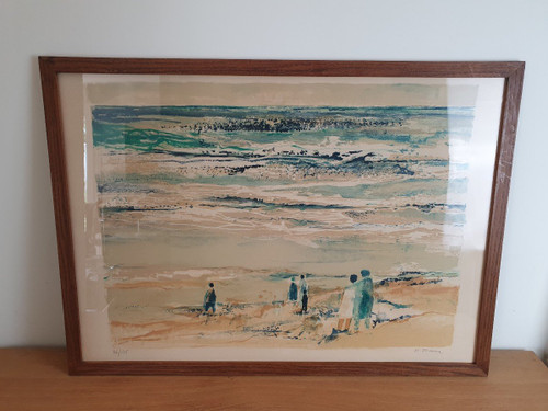 Michel Jouenne , Bord De Mer , Lithographie, édition Jean Marc Laleta, XX°.