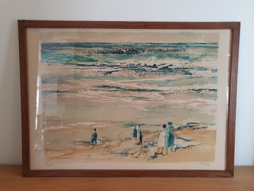 Michel Jouenne , Bord De Mer , Lithographie, édition Jean Marc Laleta, XX°.