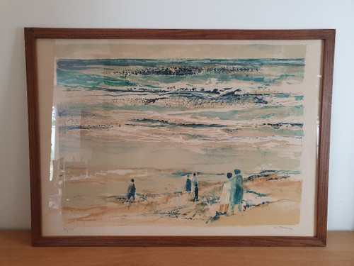 Michel Jouenne , Bord De Mer , Lithographie, édition Jean Marc Laleta, XX°.