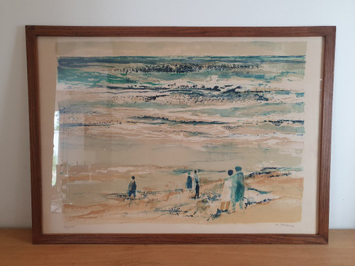 Michel Jouenne , Bord De Mer , Lithographie, édition Jean Marc Laleta, XX°.