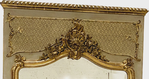 Louis XV style mirror in wood and gilded stucco 20th century