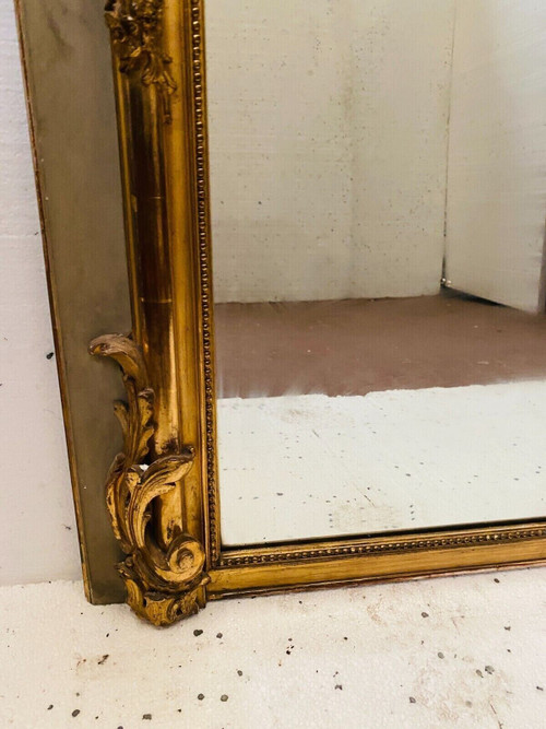 Louis XV style mirror in wood and gilded stucco 20th century