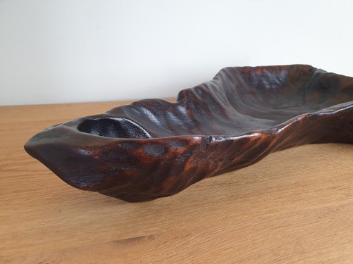 A.Rosso, Fruit Bowl, Free Form, Exotic Wood, 20th century.