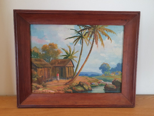 Ecole Malgache , Paysage , Huile Sur Toile , Signé , XX°.