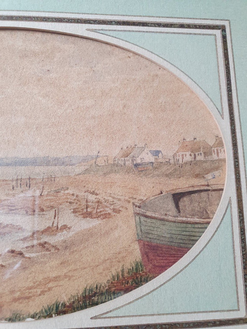 Seaside, Watercolor, 19th Century.